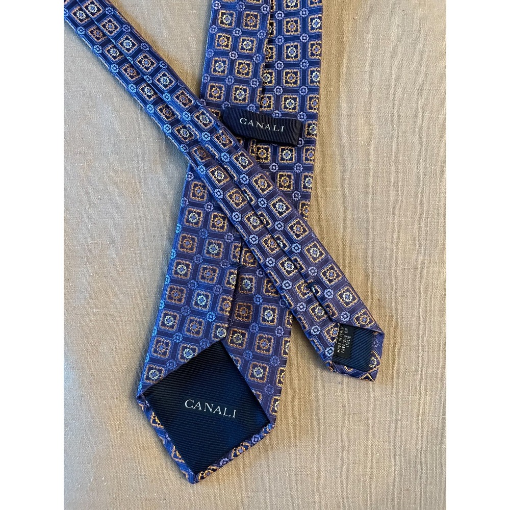 CANALI Men's Tie 100% Silk Necktie 56 7/8" ITALY Designer